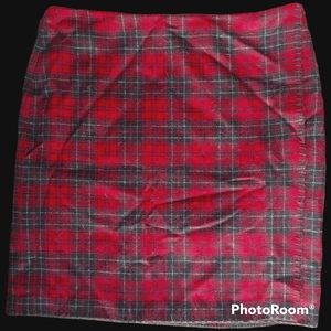 Vtg 90s y2k plaid faux wrap mini skirt